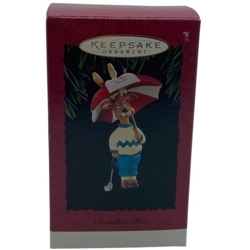 Hallmark Keepsake Vintage Reindeer Pro Golfer Christmas Ornament 1994 in Box
